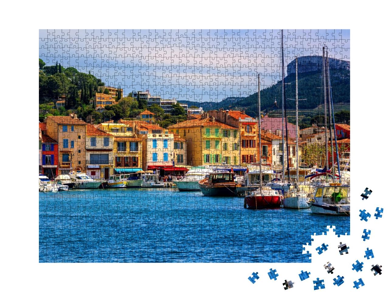 Puzzle de 1000 pièces « Maisons colorées : emblème de Cassis près de Marseille, Provence, France »