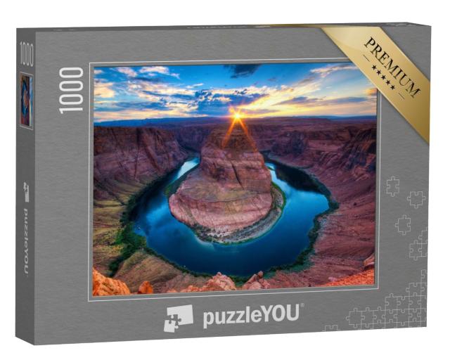 Puzzle de 1000 pièces « Sonnenuntergang am Horseshoe Bend, Colorado Canyon »