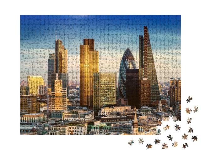 Puzzle de 1000 pièces « Quartier des affaires avec gratte-ciel célèbres, Londres, Angleterre »