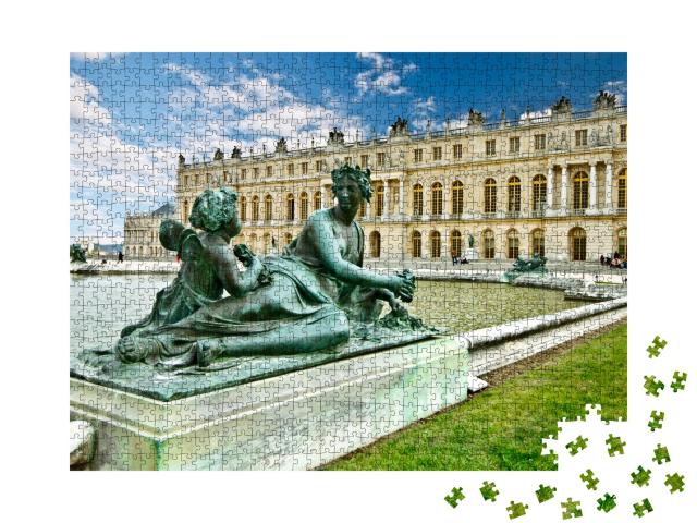 Puzzle de 1000 pièces « Sculpture dans le jardin du château de Versailles avec un ciel bleu, France »