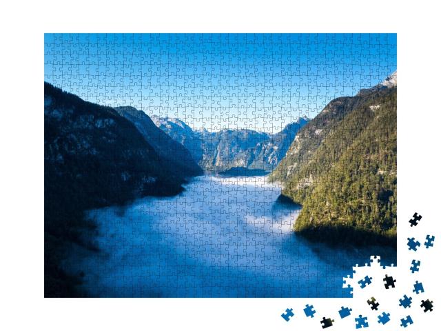 Puzzle de 1000 pièces « Königssee : un magnifique lac naturel, Berchtesgadener Land, Bavière »