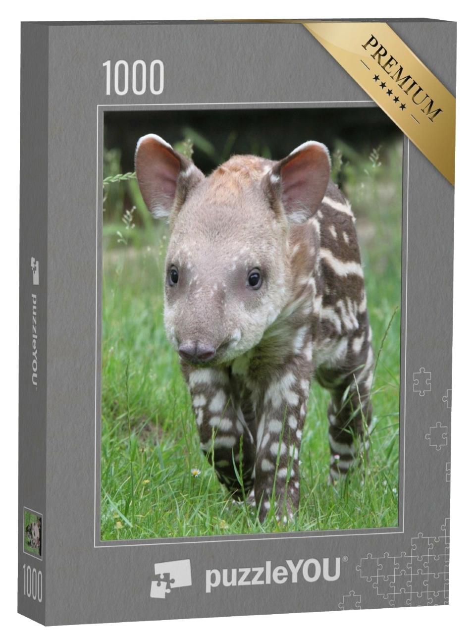 Puzzle de 1000 pièces « Tapir dans l'herbe verte »