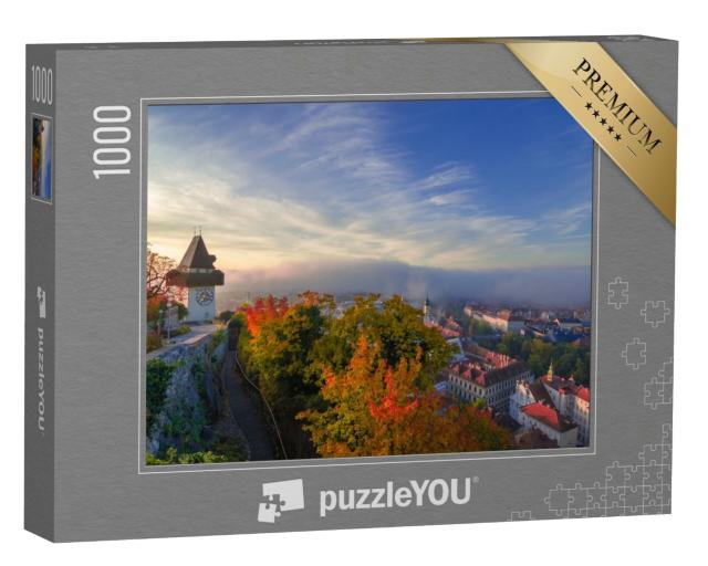 Puzzle de 1000 pièces « Tour de l'horloge de Graz sur le Schloßberg, Autriche »