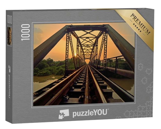 Puzzle de 1000 pièces « Pont routier ferroviaire en métal »