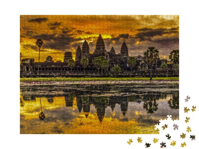 Puzzle de 1000 pièces « Lever de soleil sur Angkor Vat, Cambodge »