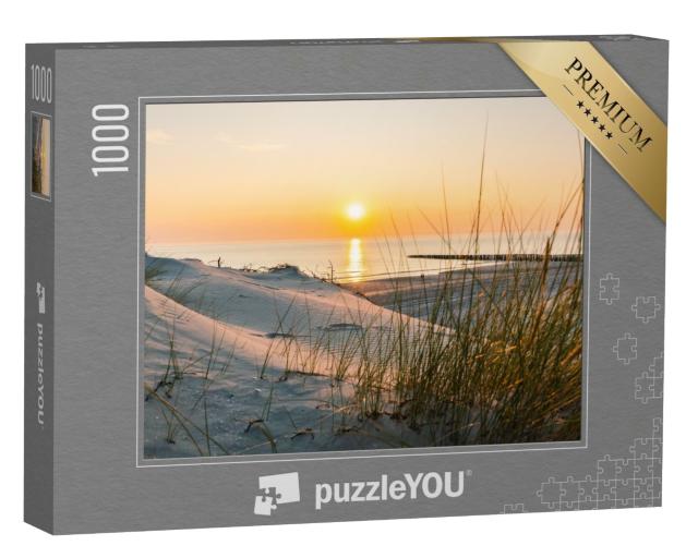 Puzzle de 1000 pièces « Coucher de soleil sur la plage de la Baltique »