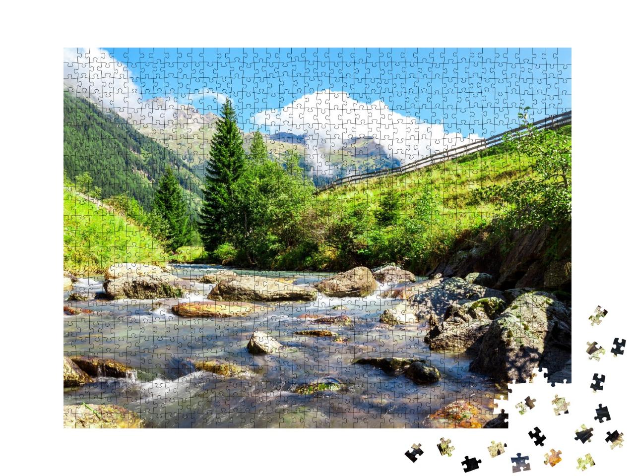 Puzzle de 1000 pièces « Ruisseau dans les montagnes du parc national Hohe Tauern »