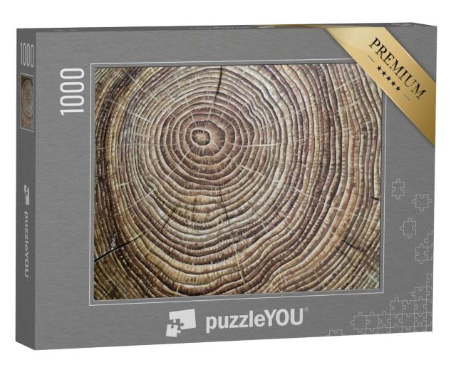 Puzzle de 1000 pièces « Cernes annuels en bois laqué marron »