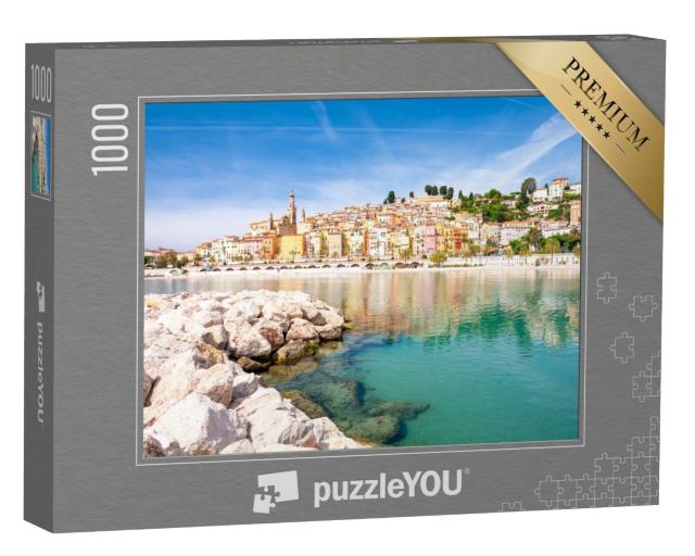 Puzzle de 1000 pièces « Ville colorée de Menton sur la Côte d'Azur dans le sud de la France »
