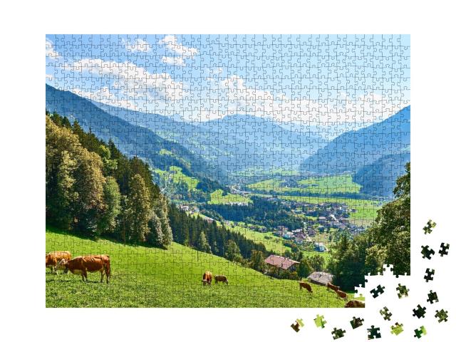 Puzzle de 1000 pièces « Magnifique vallée du Zillertal au Tyrol, Autriche »