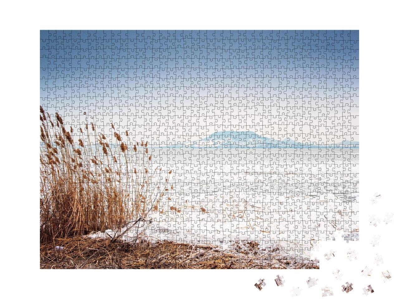 Puzzle de 1000 pièces « Le lac Balaton en hiver, Hongrie »