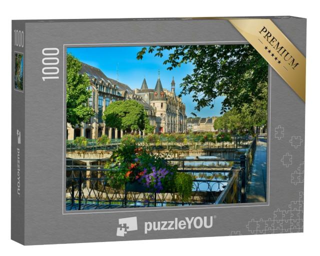 Puzzle de 1000 pièces « ville de quimper avec château en bretagne france »