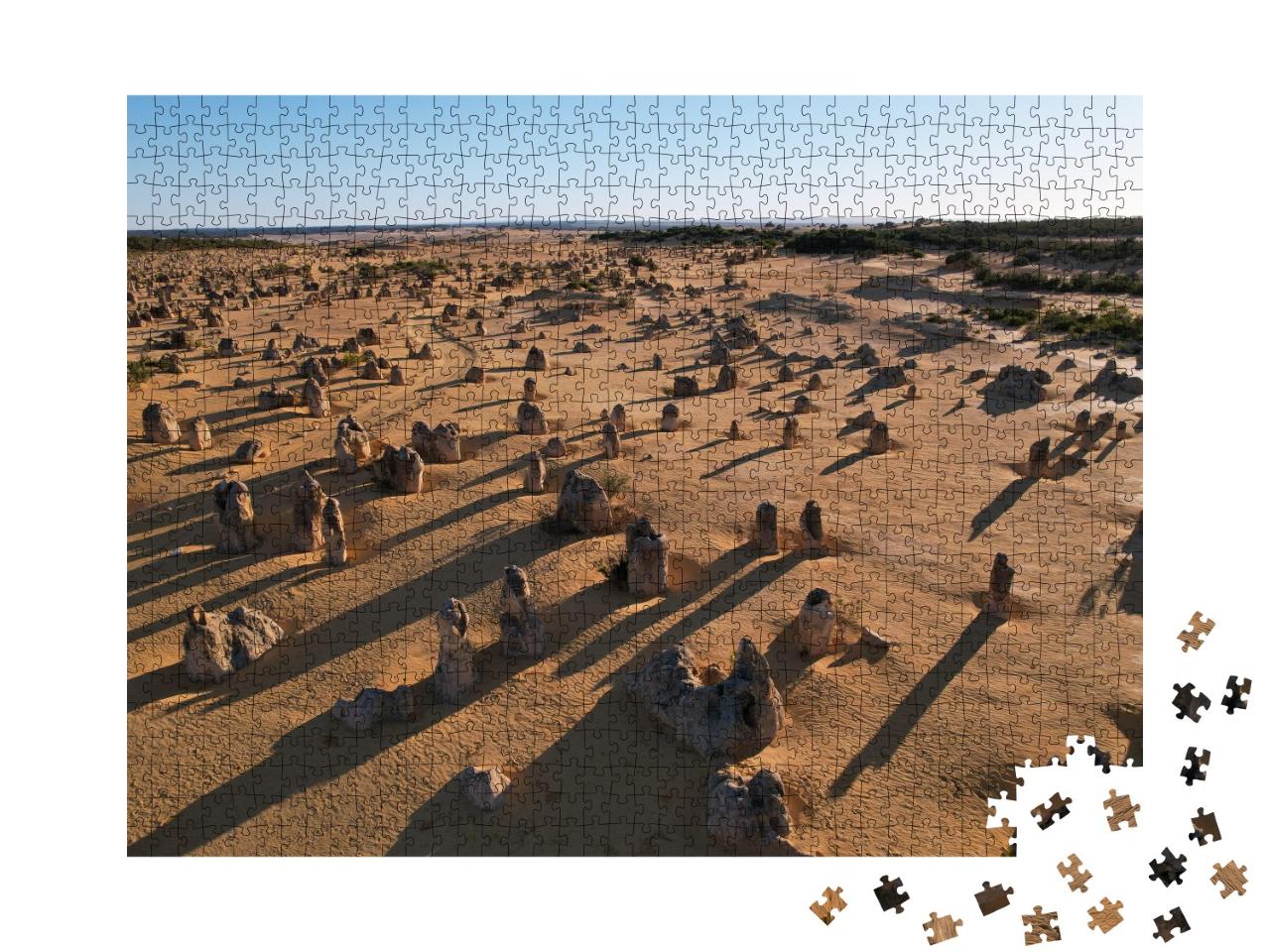 Puzzle de 1000 pièces « Lever de soleil sur les structures calcaires du désert des Pinnacles »