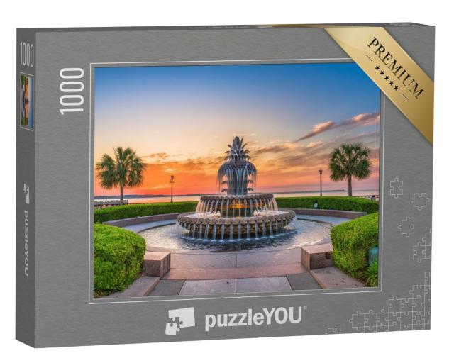 Puzzle de 1000 pièces « Le Waterfront Park avec la Pineapple Fountain, Charleston, Caroline du Sud, États-Unis »