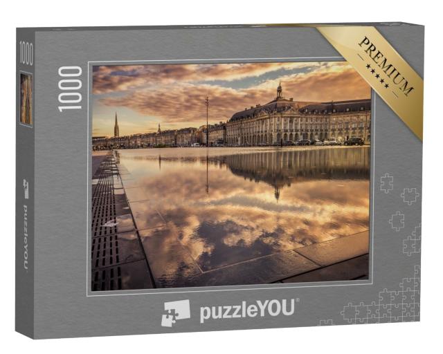 Puzzle de 1000 pièces « Coucher de soleil sur la place de Bordeaux (France) »