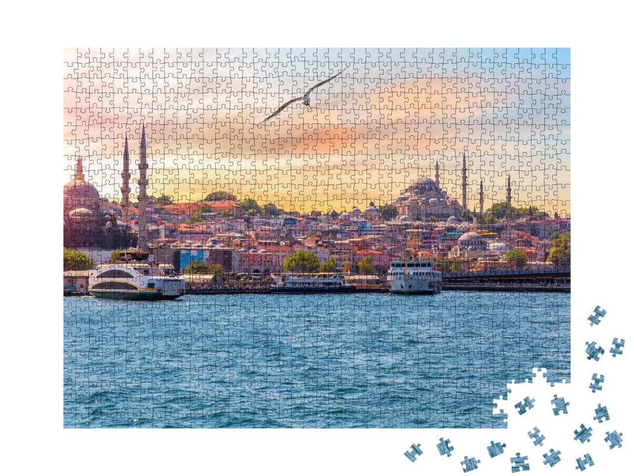 Puzzle de 1000 pièces « La mosquée Suleymaniye et la mosquée Rustem Pacha, Istanbul, Turquie »