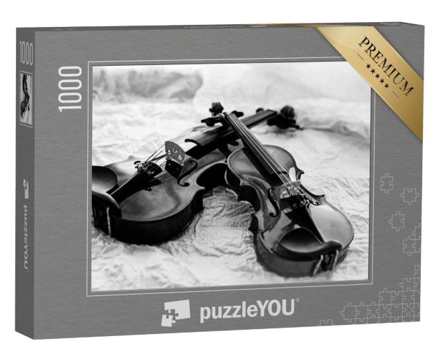 Puzzle de 1000 pièces « Deux violons, noir et blanc »