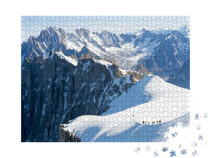 Puzzle de 1000 pièces « Alpiniste sur le Mont Blanc »