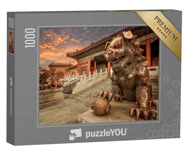Puzzle de 1000 pièces « Le lion de bronze de la Cité interdite, Pékin, Chine »