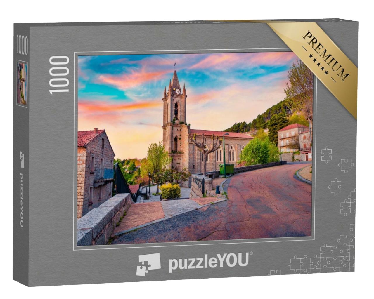 Puzzle de 1000 pièces « Photographie aérienne de paysage : Vue de Zonza, France »