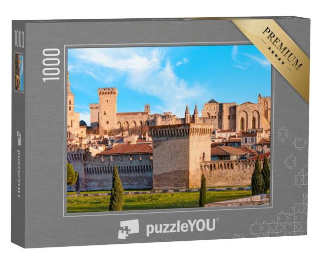 Puzzle de 1000 pièces « Vue panoramique sur le Palais des Papes et la Cathédrale d'Avignon - Ville d'Avignon, France »