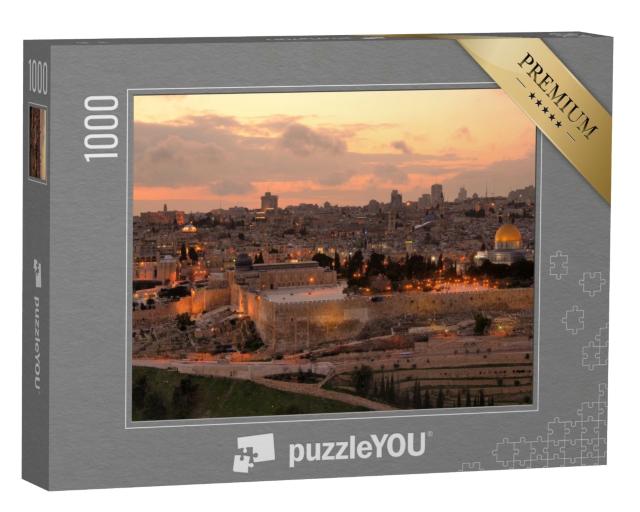 Puzzle de 1000 pièces « La vieille ville de Jérusalem le soir »