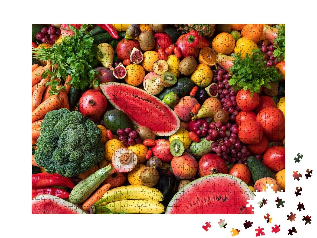Puzzle de 1000 pièces « Diversité des fruits et légumes »