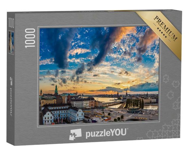 Puzzle de 1000 pièces « Vue du soir de Gamla Stan à Stockholm, Suède »