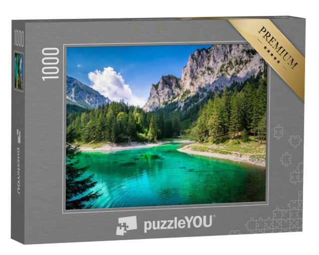 Puzzle de 1000 pièces « Le lac vert en Styrie, Autriche »