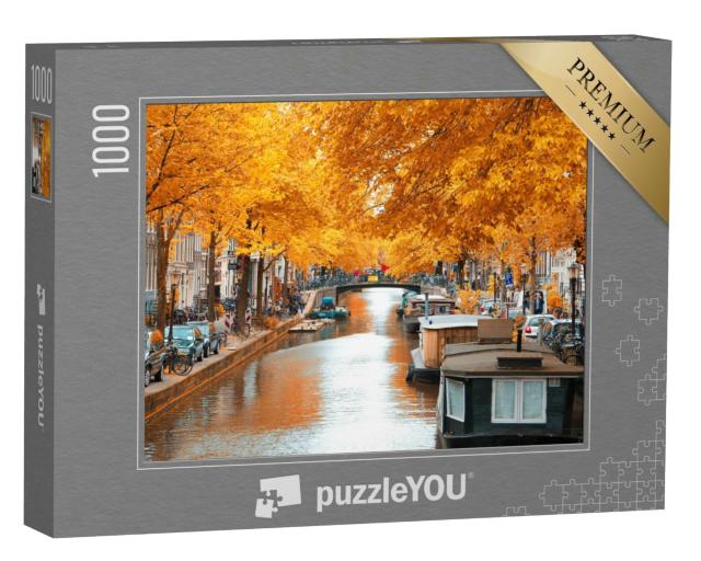 Puzzle de 1000 pièces « Amsterdam automne, de beaux endroits en Europe »