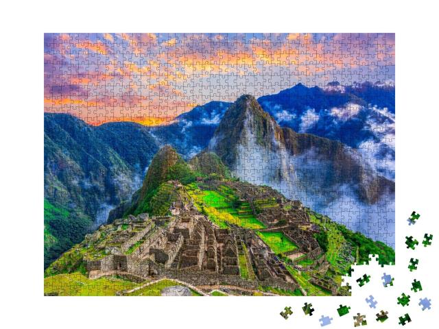Puzzle de 1000 pièces « Machu Picchu, Cusco, Pérou : la cité perdue des Incas »