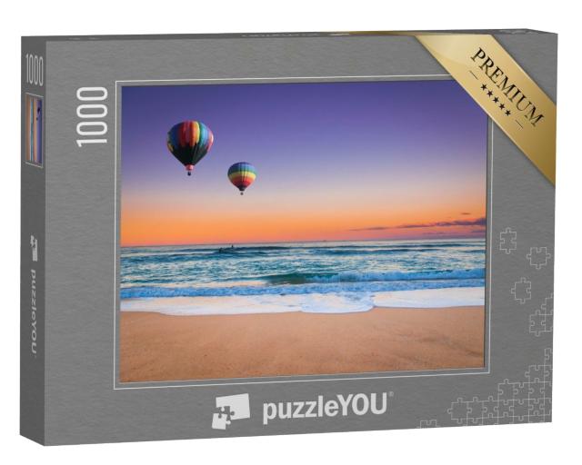 Puzzle de 1000 pièces « Montgolfière au-dessus de la plage de Nouvelle-Galles du Sud, Australie »
