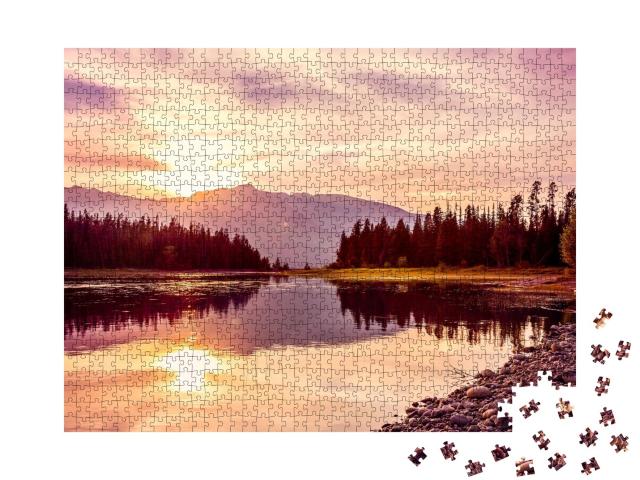 Puzzle de 1000 pièces « Jackson Lake, parc national de Grand Teton, Wyoming, États-Unis »