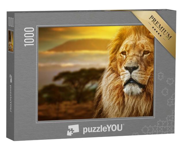 Puzzle de 1000 pièces « Des lions devant le Kalimandjaro »