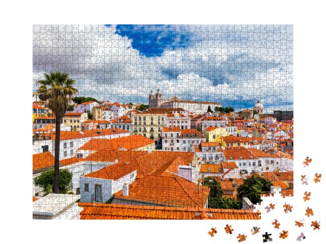 Puzzle de 1000 pièces « Skyline de Lisbonne, quartier d'Alfama, Portugal »