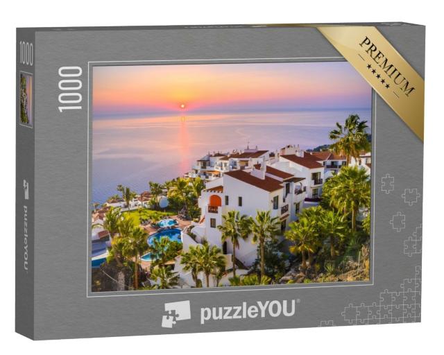 Puzzle de 1000 pièces « Lever de soleil dans la ville de Puerto de Santiago, Ténérife »