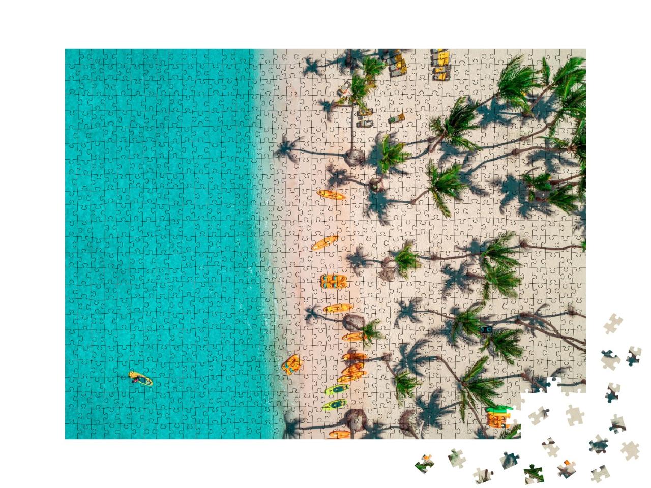 Puzzle de 1000 pièces « Vue aérienne de la station balnéaire caribéenne de Bavaro, République dominicaine »