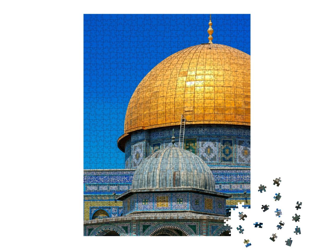 Puzzle de 1000 pièces « Vue détaillée du Dôme du Rocher sur le Mont du Temple à Jérusalem »