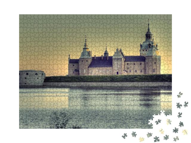 Puzzle de 1000 pièces « Photo HDR du château de Kalmar au crépuscule »