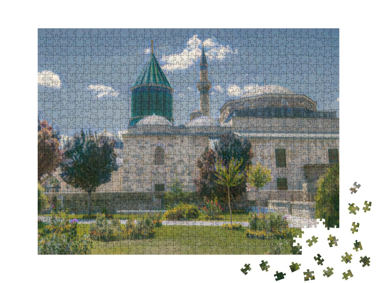 Puzzle de 1000 pièces « dans le style artistique de Claude Monet - Mevlana Celaleddin Rumi tombe et musée, Konya Turquie »
