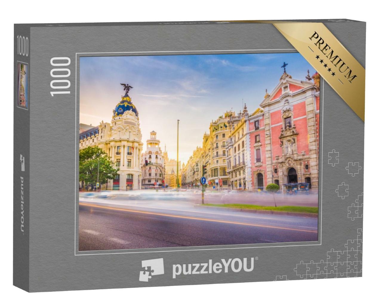 Puzzle de 1000 pièces « Gran Via, centre-ville de Madrid, Espagne »