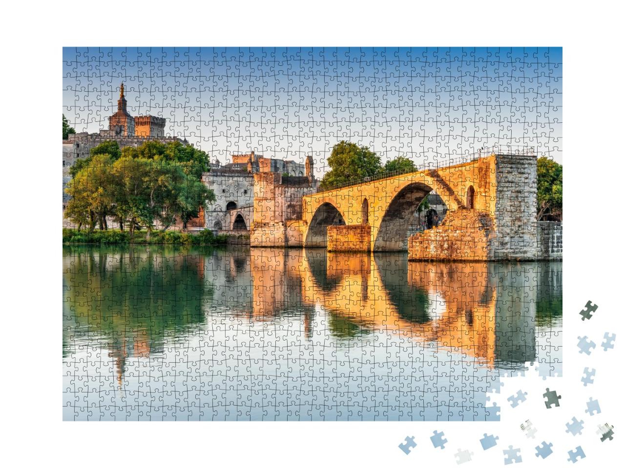 Puzzle de 1000 pièces « Pont d'Avignon avec le Palais des Papes et le Rhône, Provence, France »