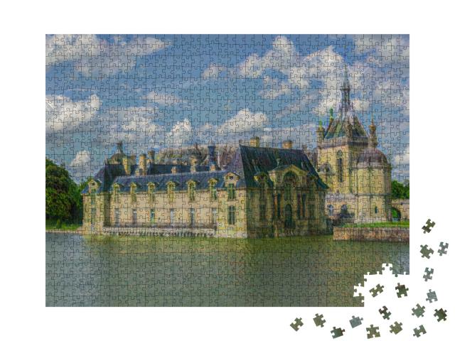 Puzzle de 1000 pièces « dans le style artistique de Claude Monet - Chateau de Chantilly - Collection de puzzles Artistes & Tableaux »