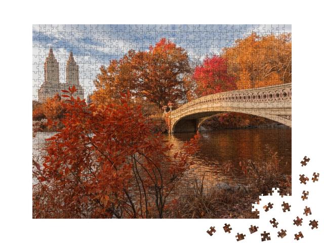 Puzzle de 1000 pièces « Bow Bridge à Central Park en automne, New York »