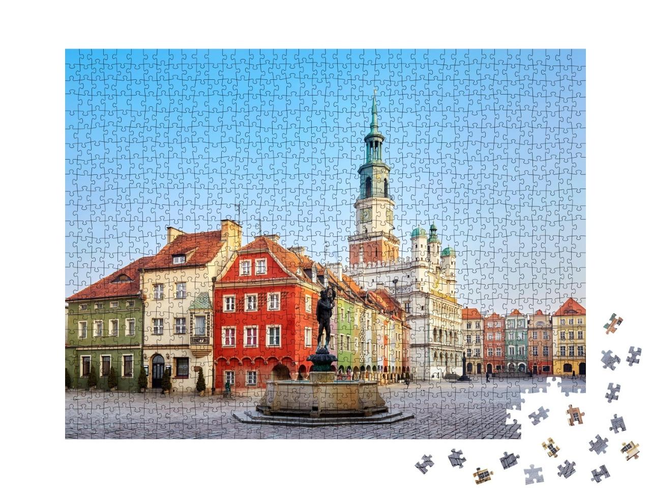 Puzzle de 1000 pièces « Place principale dans la vieille ville de Poznan, Pologne »