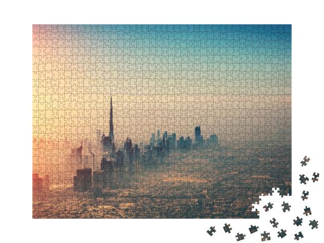 Puzzle de 1000 pièces « Vue aérienne de la ville de Dubaï »