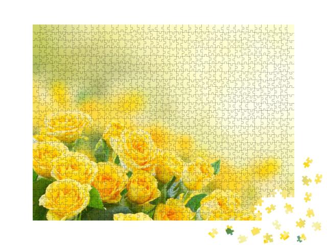 Puzzle de 1000 pièces « Roses jaunes fraîches »