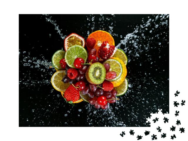 Puzzle de 1000 pièces « Freeze Motion Shot de fruits frais »