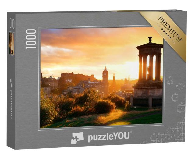 Puzzle de 1000 pièces « Skyline d'Édimbourg dans la lumière du matin, Écosse »