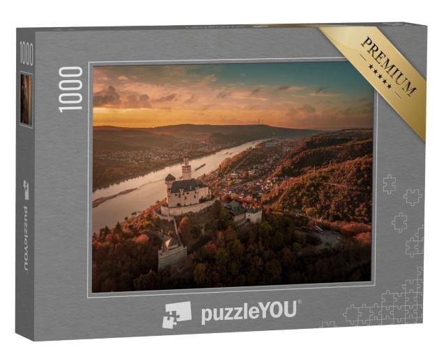 Puzzle de 1000 pièces « Vallée du Rhin moyen : le château de Marksburg en automne »